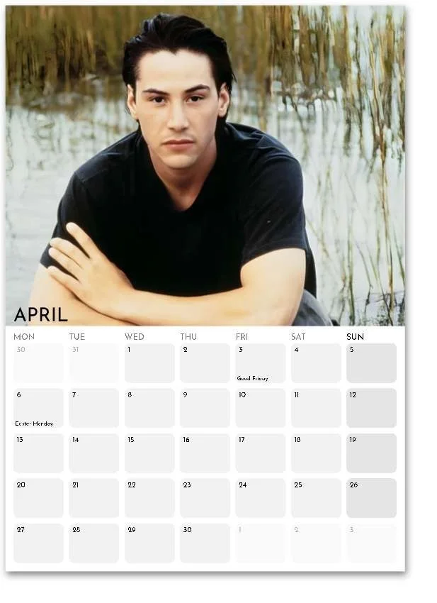 Keanu Reeves 2026 A3 Wall Calendar | Movie & Celebrity Fan | Custom Start Month, изображение 3