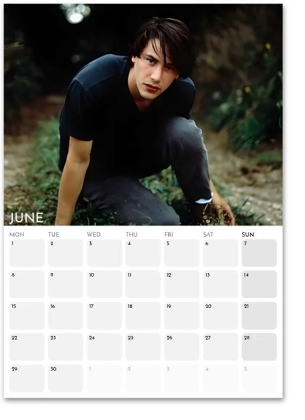 Keanu Reeves 2026 A3 Wall Calendar | Movie & Celebrity Fan | Custom Start Month, изображение 5