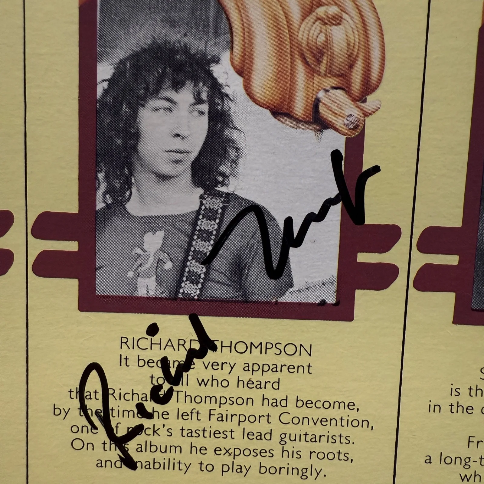 RICHARD THOMPSON - AUTOGRAPH!! Signed VINYL LP Canada SP-4354 A&M SANDY DENNY, изображение 3