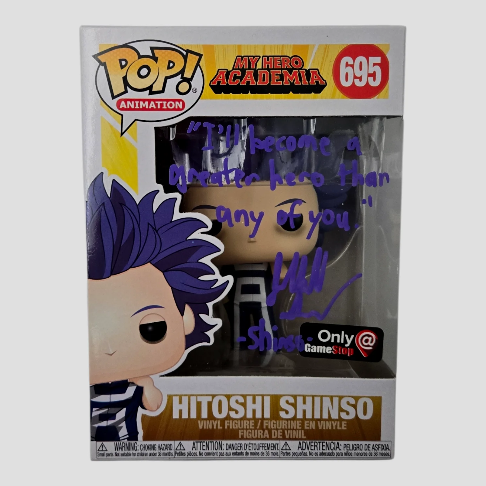 Jarrod Greene — Hitoshi My Hero Academia Signed Funko Pop Jarrod Greene Autograph MHA JSA COA