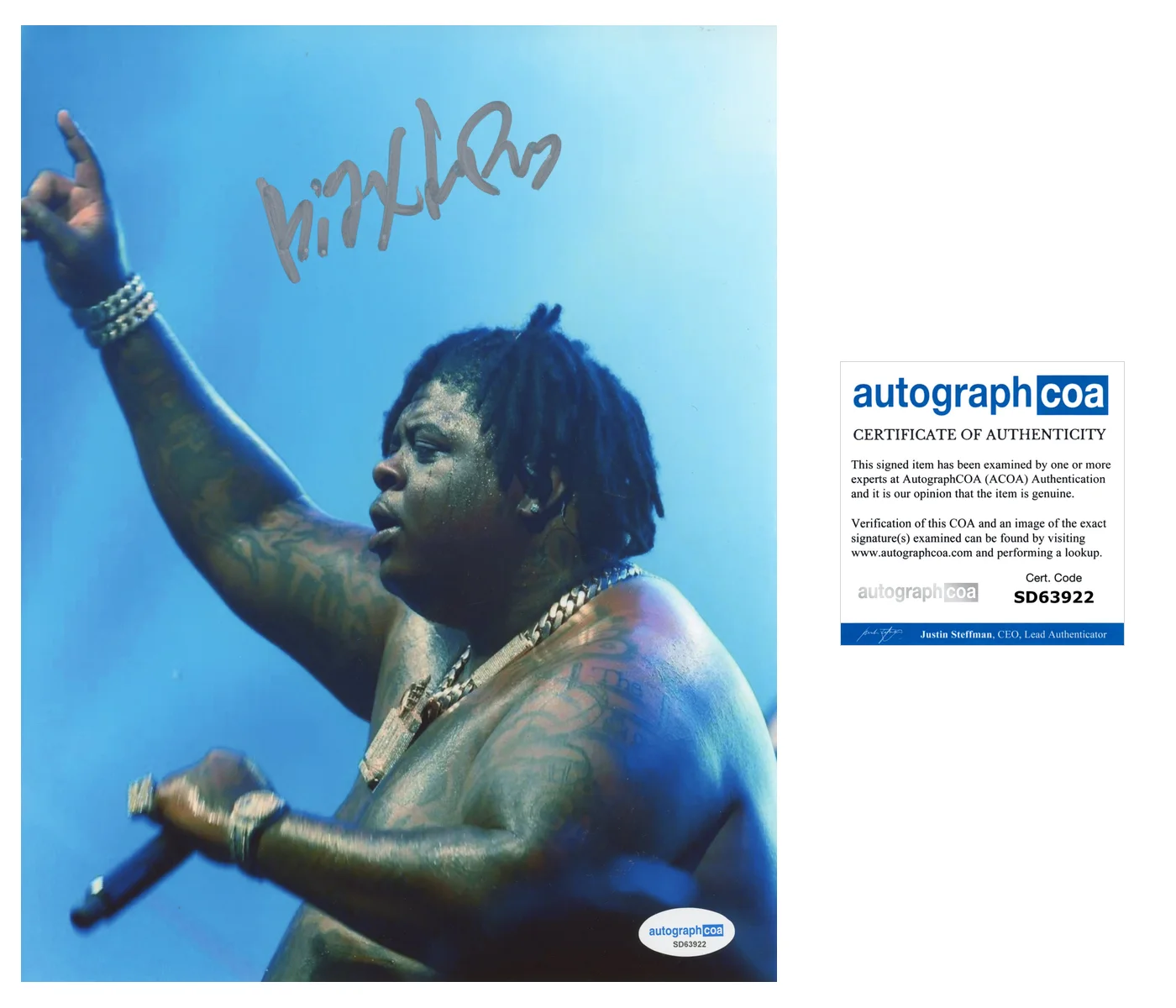 BIGXTHAPLUG SIGNED 8X10 PHOTO TEXAS AUTOGRAPH - ACOA COA + EXACT VIDEO PROOF, изображение 2