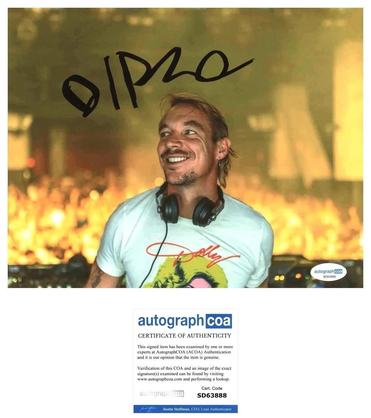 DIPLO SIGNED 8X10 PHOTO DJ PRODUCER - AUTOGRAPH ACOA + PROOF, изображение 2