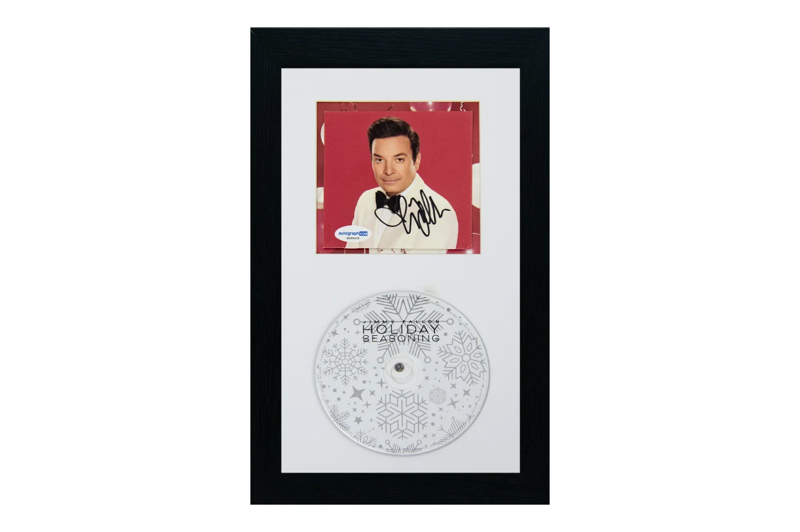 Jimmy Fallon — Jimmy Fallon Autographed Signed Framed CD Display 'Holiday Seasoning'