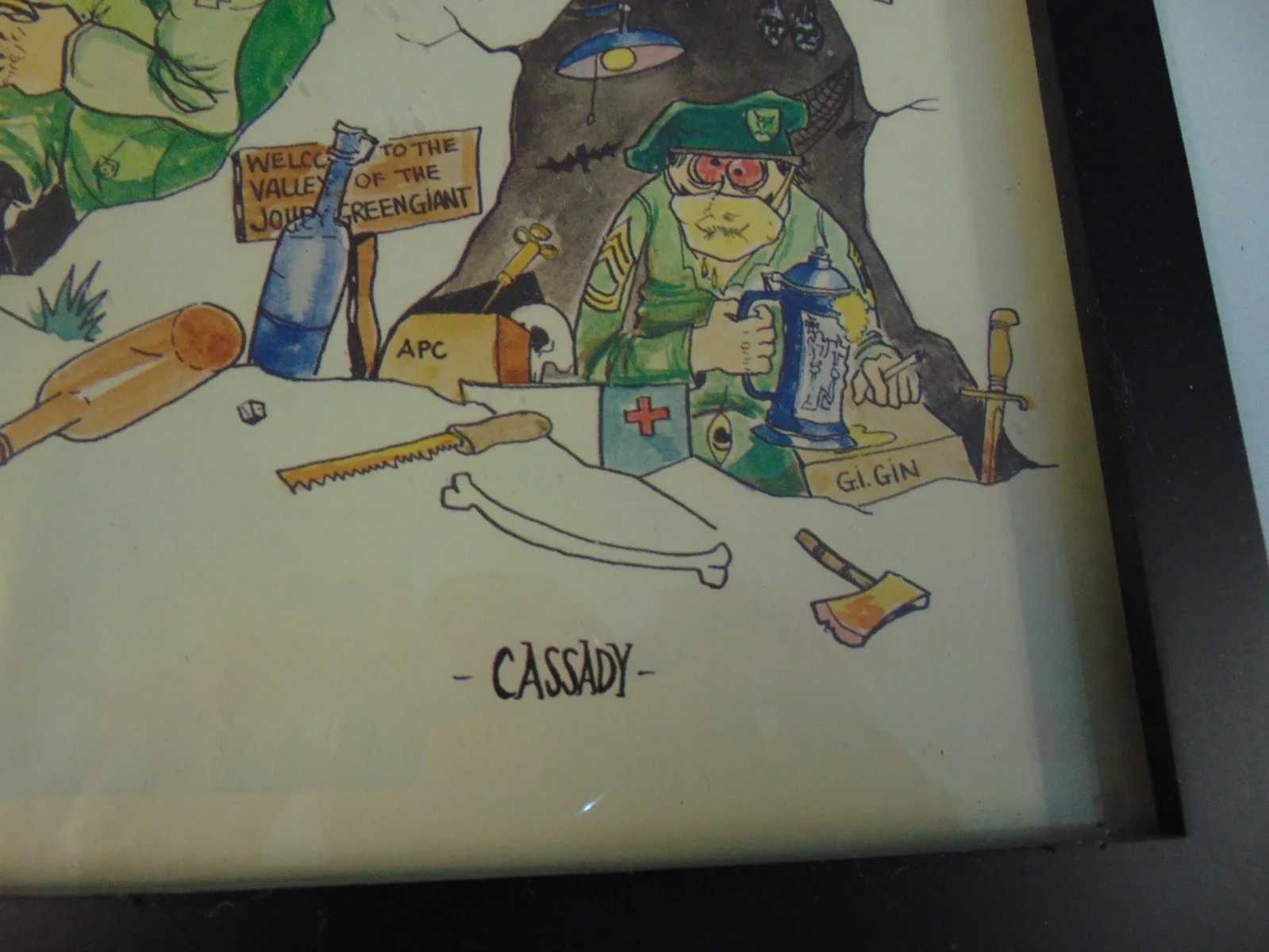 Mark Maggiori — Super rare Cassady Special Forces Cartoon Print. 1960's Vietnam Green Berets, изображение 2