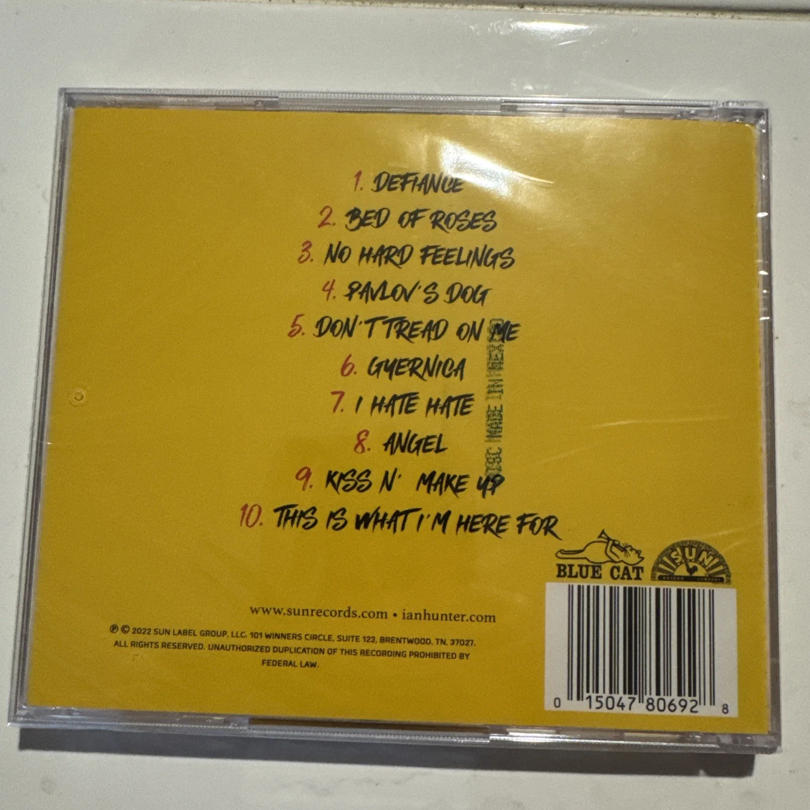 Ian Hunter Autographed CD Insert Card with Sealed Defiance Part 1 cd, image 3
