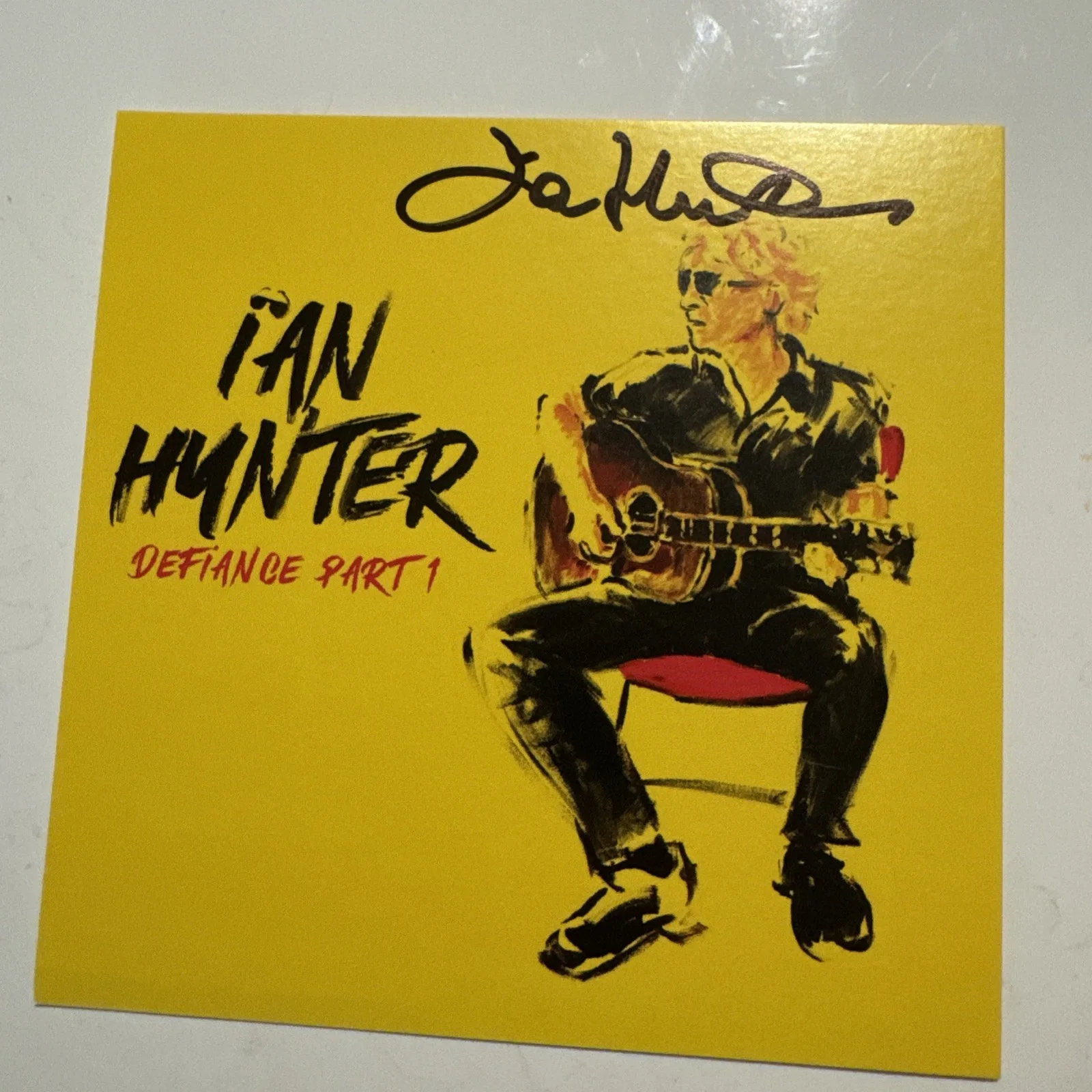 Ian Hunter Autographed CD Insert Card with Sealed Defiance Part 1 cd, image 4