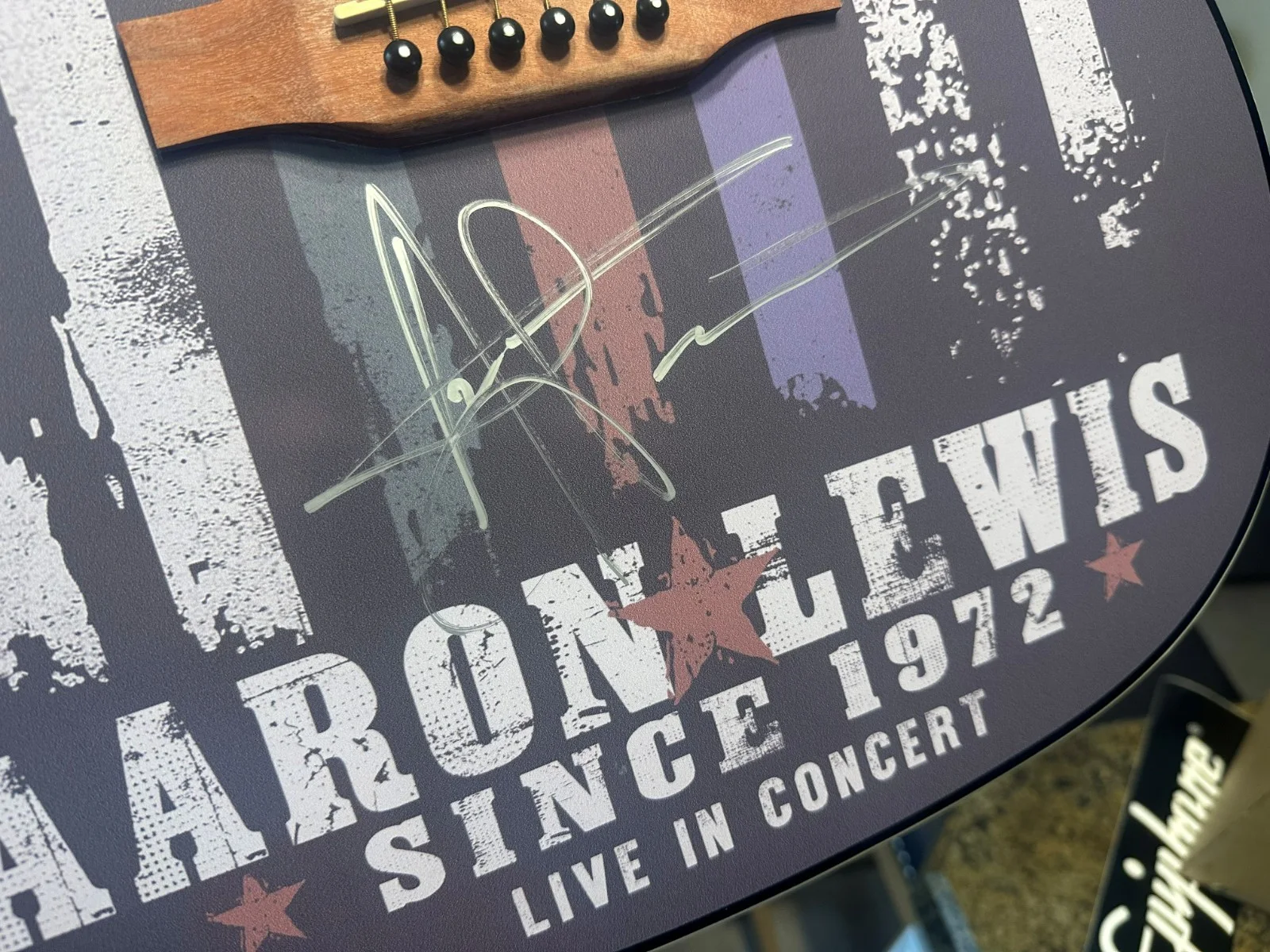 NEW RARE Aaron Lewis STAIND Signed Autographed Guitar USA Am I The Only One NIB, изображение 2