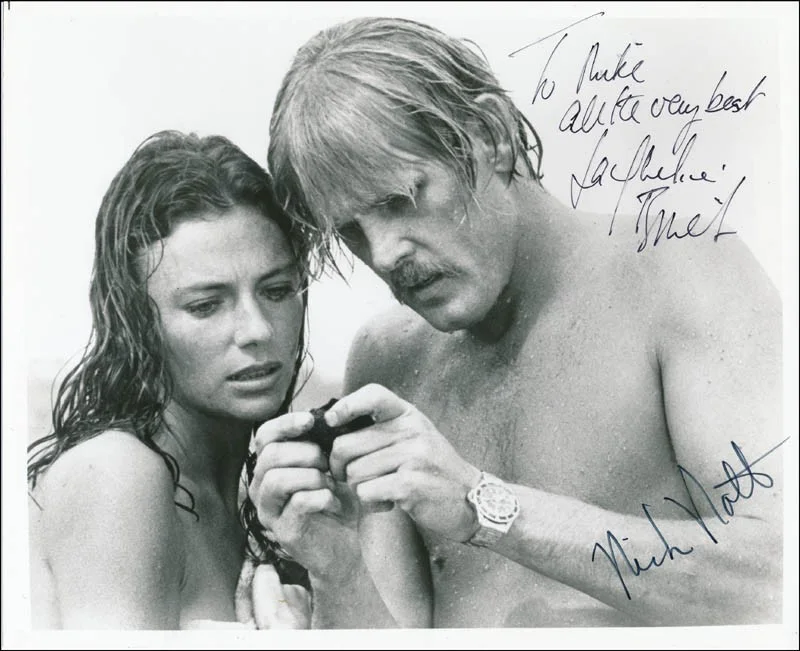 Jacqueline Bisset, Nick Nolte — THE DEEP MOVIE CAST - AUTOGRAPHED INSCRIBED PHOTOGRAPH WITH CO-SIGNERS