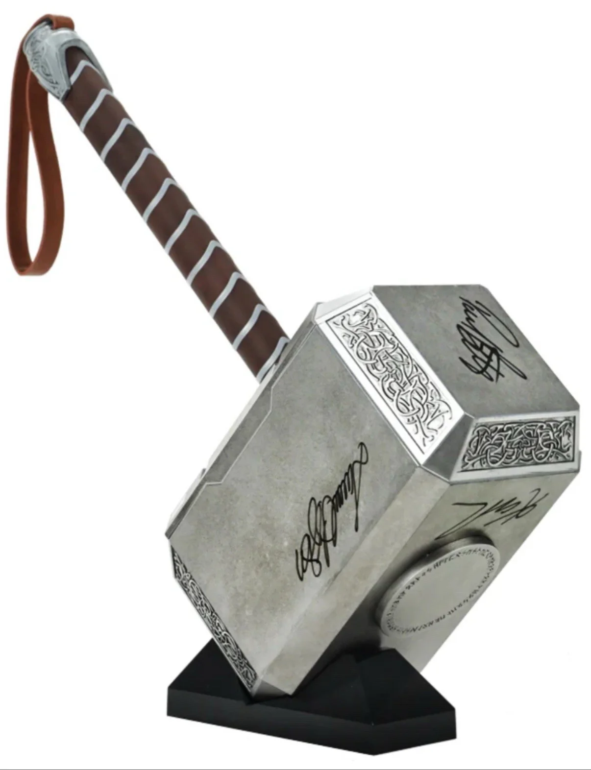 Samuel L. Jackson, Karen Gillan, Paul Rudd, Paul Bettany — Avengers Signed Marvel Legends Thor Mjolnir Samuel Jackson, Bettany,Rudd, Gillan