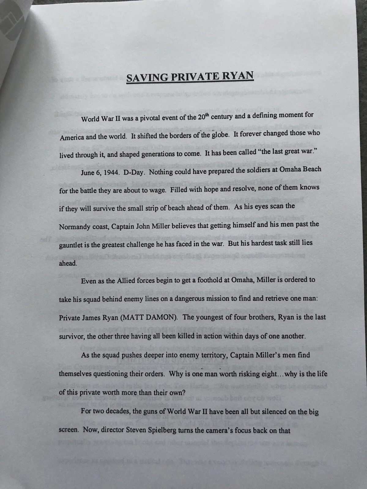 Cinema/Press Pack - Saving private Ryan- Tom Hanks, Steven Spielberg Film Collec, изображение 5
