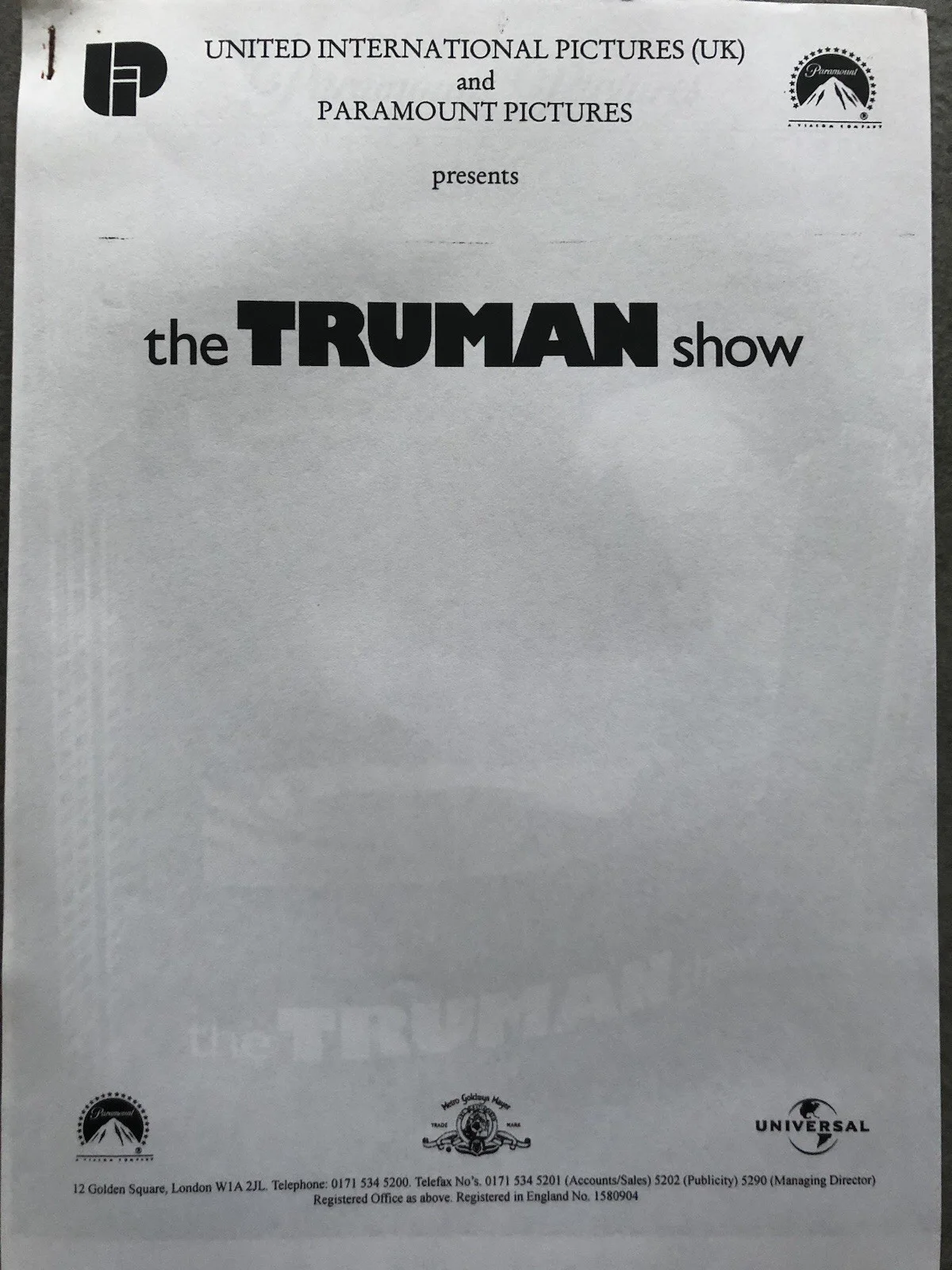 Cinema/Press Pack the Truman Show-Jim Carey, Ed Harris- Movie Collectable, изображение 4