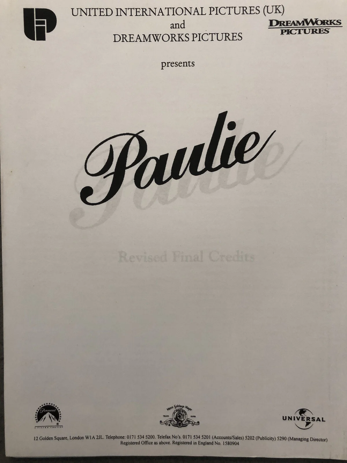 Cinema Press Pack - Paulie - Cheech Marin, Bruce Davison, Buddy Hackett, image 4
