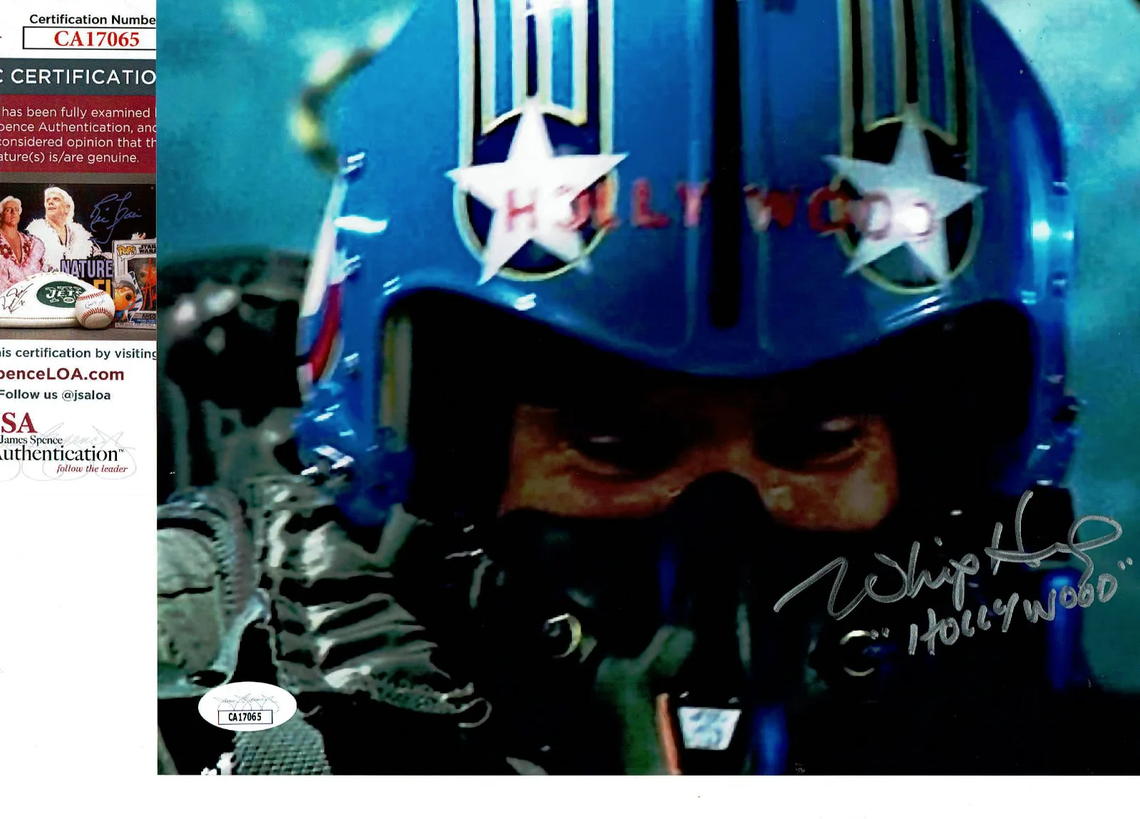 Whip Hubley — Top Gun” Whip Hubley “Hollywood” autographed 8x10 Color Photo JSA Certified