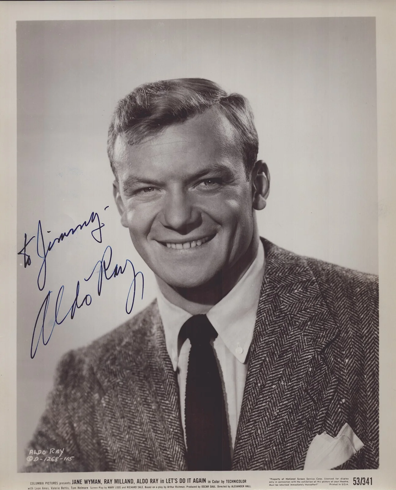 Aldo Ray — ALDO RAY - AUTOGRAPHED INSCRIBED PHOTOGRAPH