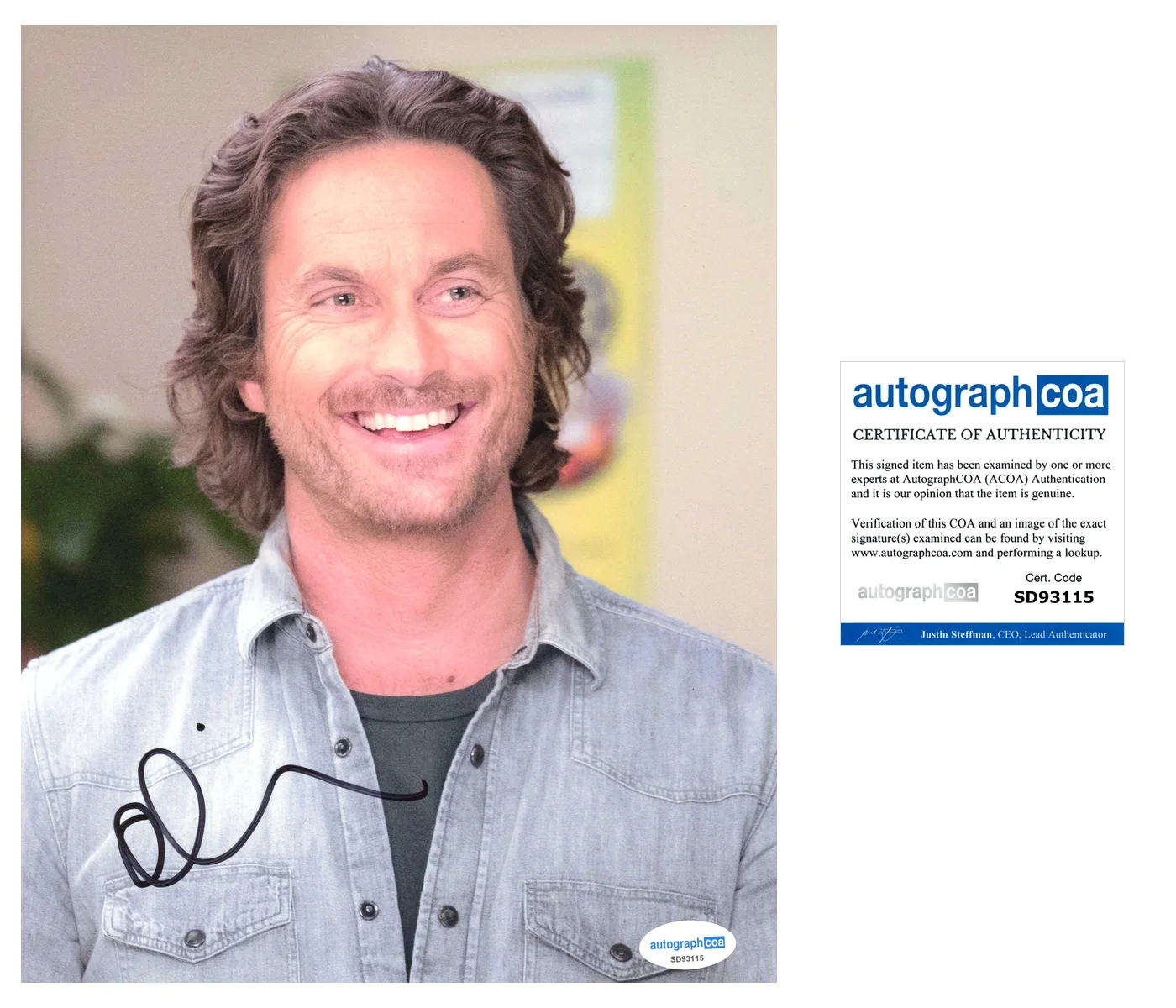 Oliver Hudson — Oliver Hudson signed Autographed 8x10 Photo b HOT A Merry Little Ex-Mas ACOA COA