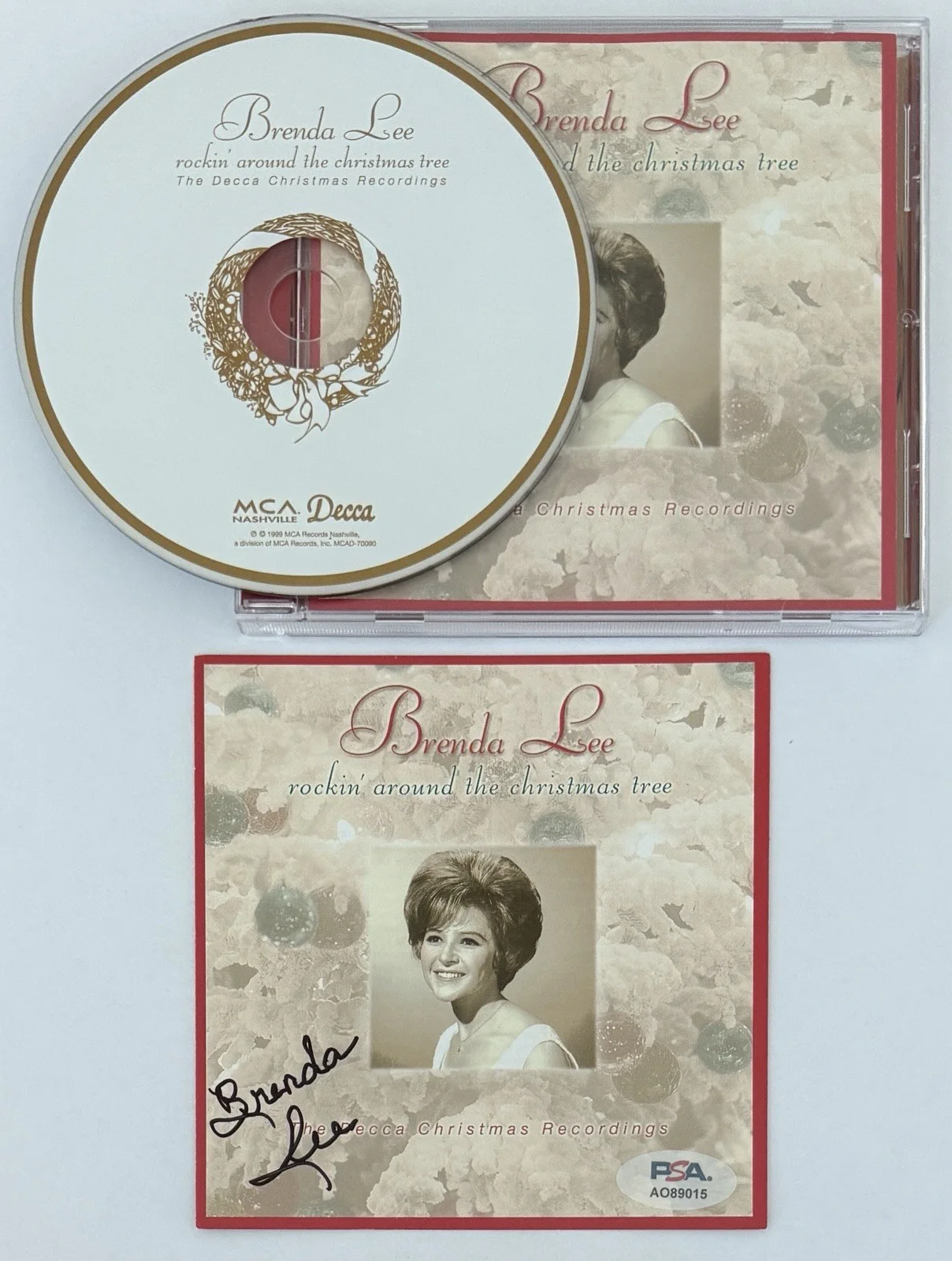 SIGNED Brenda Lee Rockin’ Around The Christmas Tree CD Booklet & CD PSA DNA COA, изображение 2