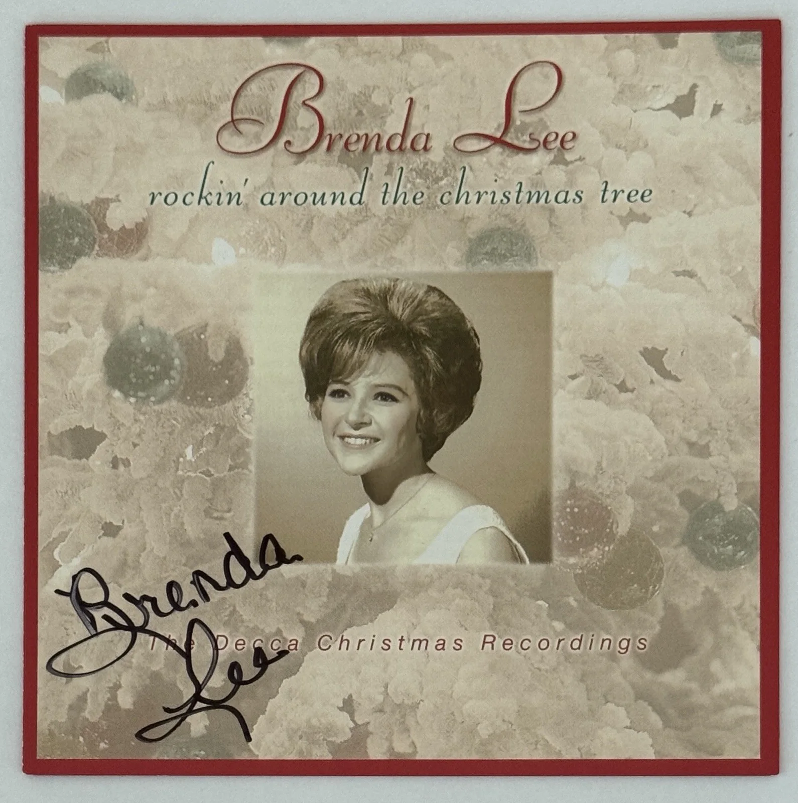 SIGNED Brenda Lee Rockin’ Around The Christmas Tree CD Cover & CD PSA DNA COA, изображение 2