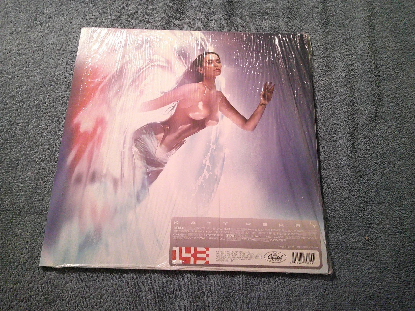 KATY PERRY SIGNED 143 VINYL LP ALBUM INSERT SILVER VINYL JSA COA, image 2