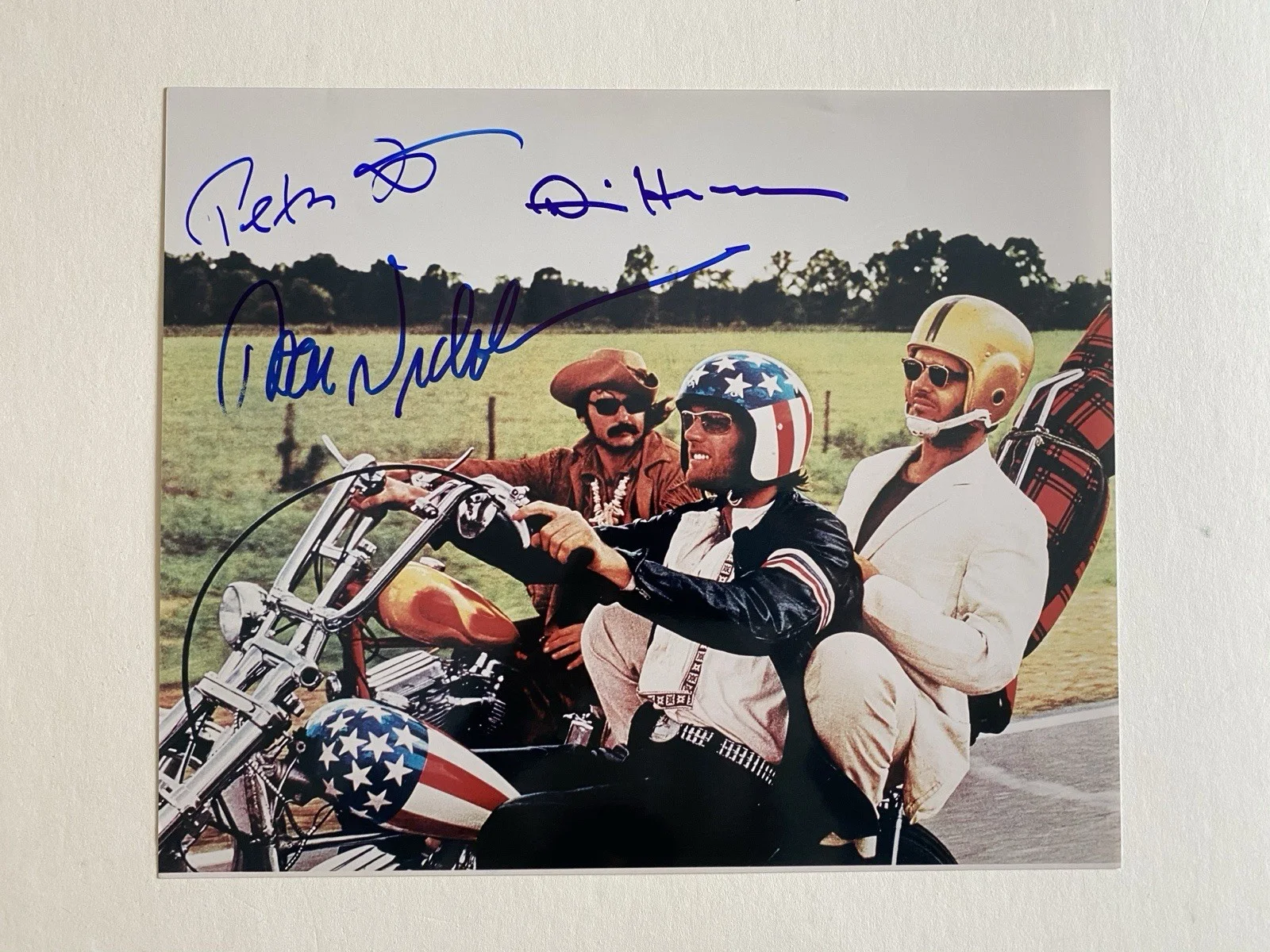 Jack Nicholson, Peter Fonda & Dennis Hopper — Easy Rider Jack Nicholson Fonda Hopper Signed 11x14 Photo JSA COA Autograph