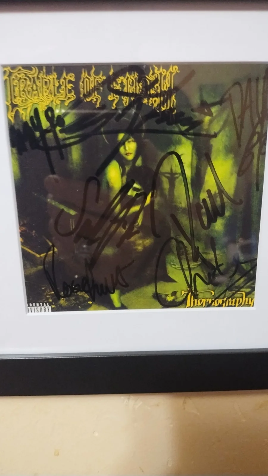 Cradle Of Filth Thornography CD Cover Signed By The Band, image 2