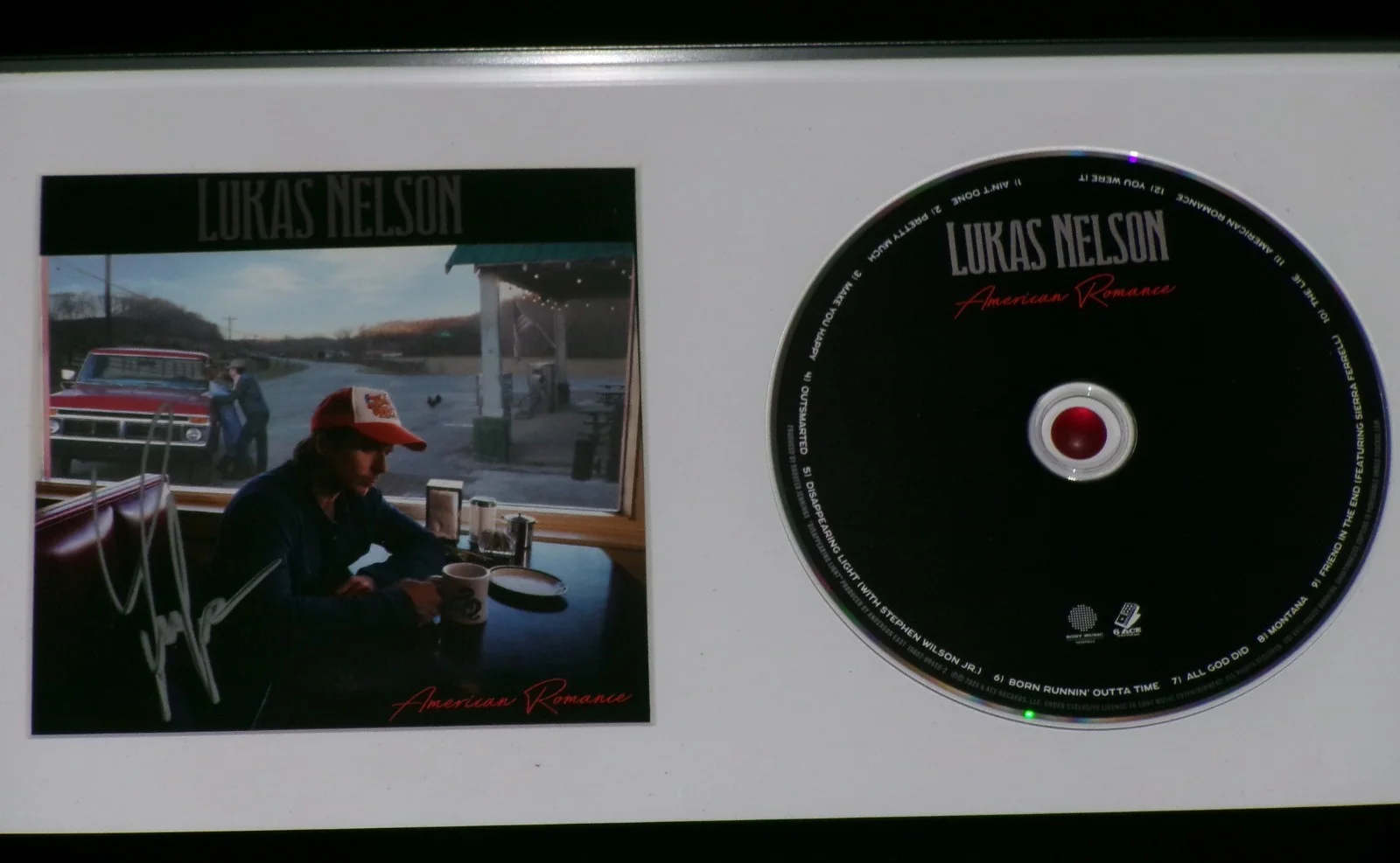 FRAMED SIGNED Lukas Nelson American Romance CD JSA CERT, image 3