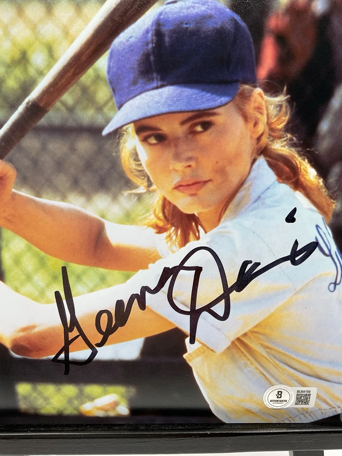 Geena Davis — Geena Davis signed 8x10 BAS A League of Their Own signed 8x10 Rockford Peaches, изображение 2