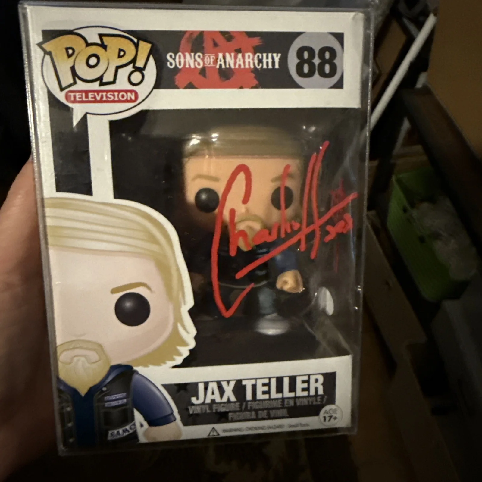 Sons Of Anarchy Jax Teller Charlie Hunan Signed Funko Pop #88 JSA COA, изображение 2