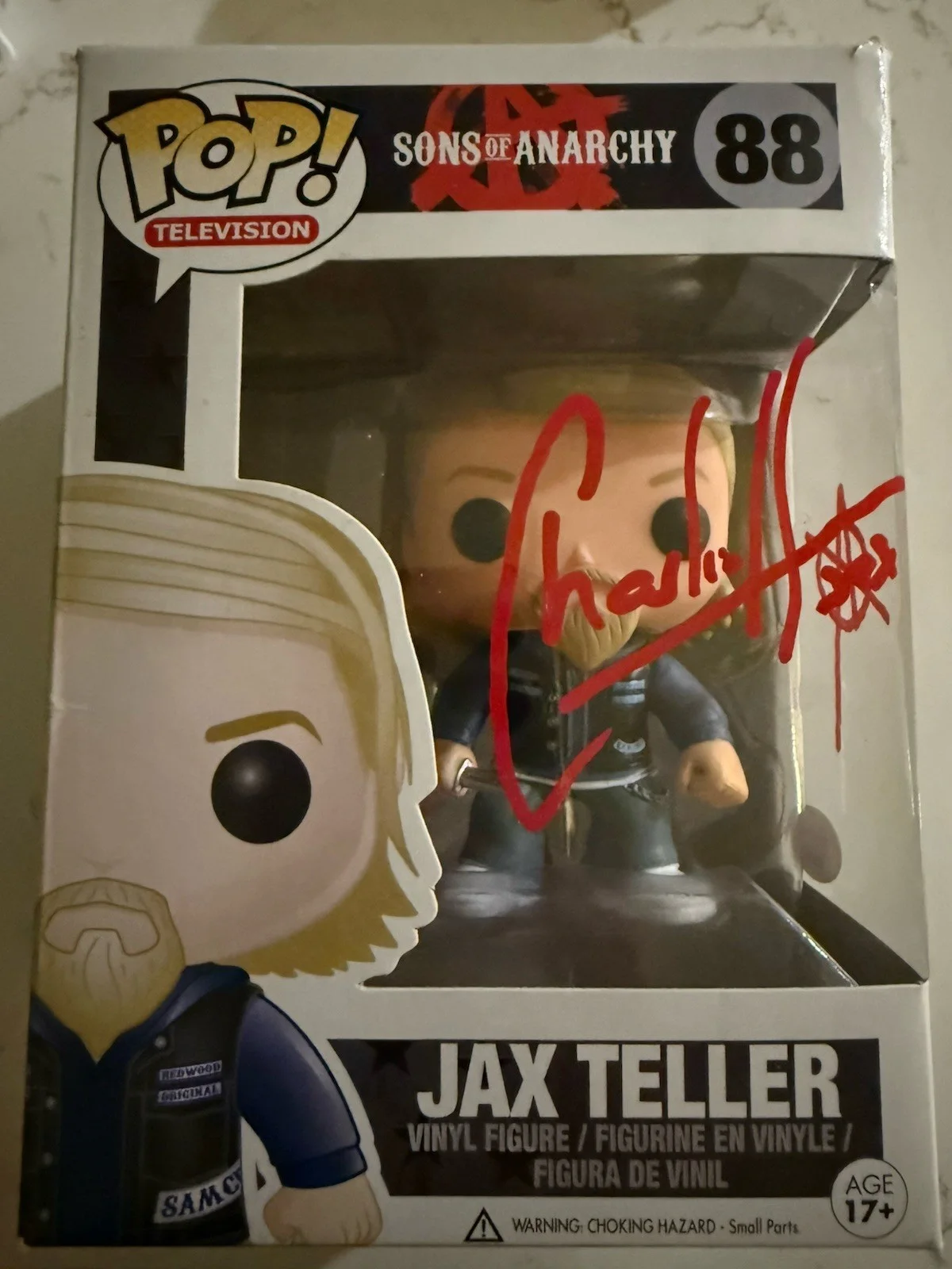 Sons Of Anarchy Jax Teller Charlie Hunan Signed Funko Pop #88 JSA COA, изображение 5