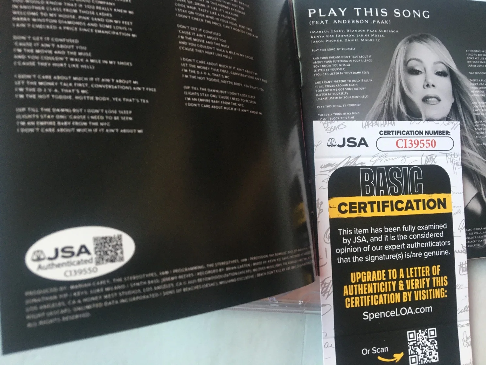 Mariah Carey Here For It All Signed CD JSA COA NICE Autograph !! No Vinyl, image 2