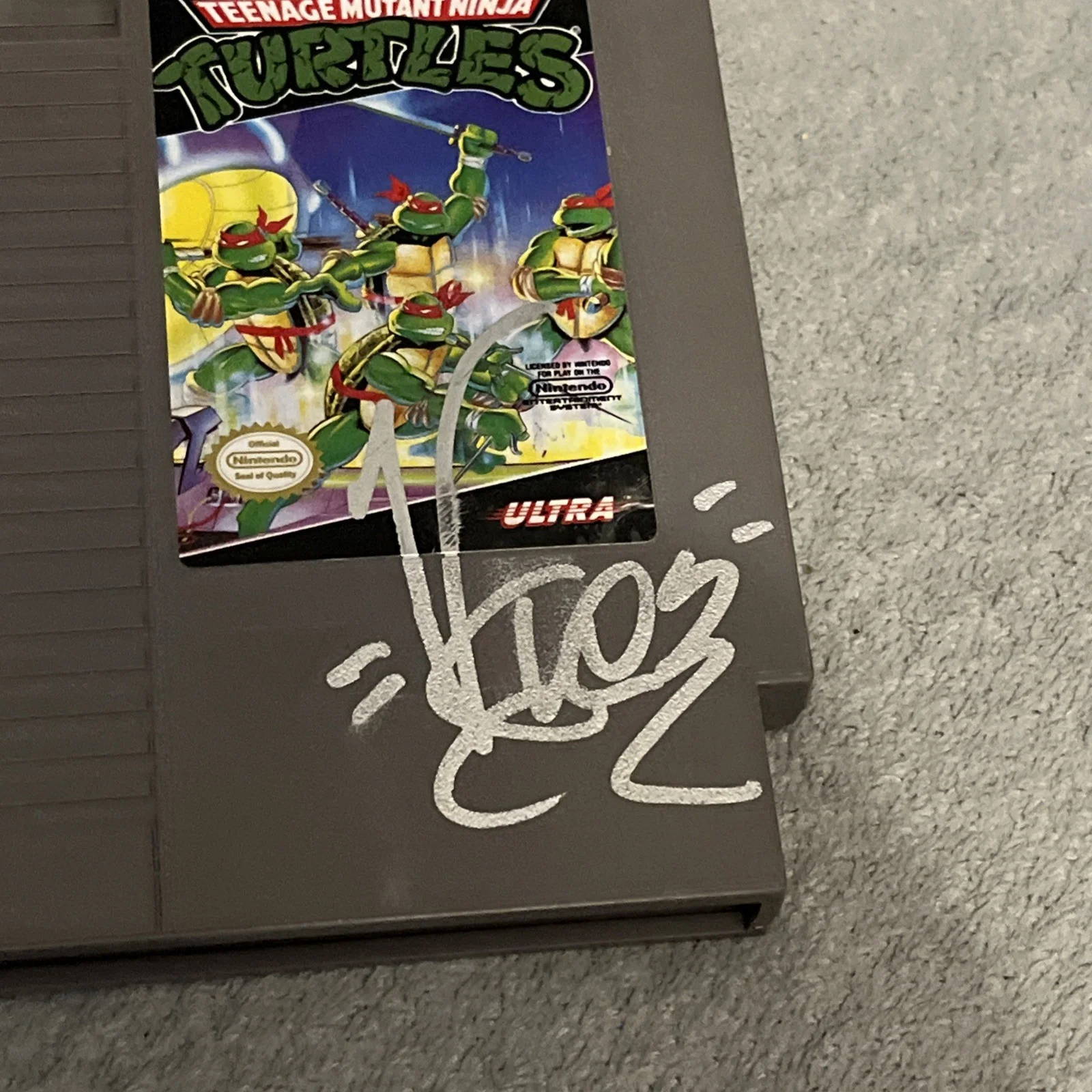 RARE VANILLA ICE SIGNED AUTOGRAPHED NINTENDO NES GAME ACOA LOA TMNT NINJA TURTLE, image 3