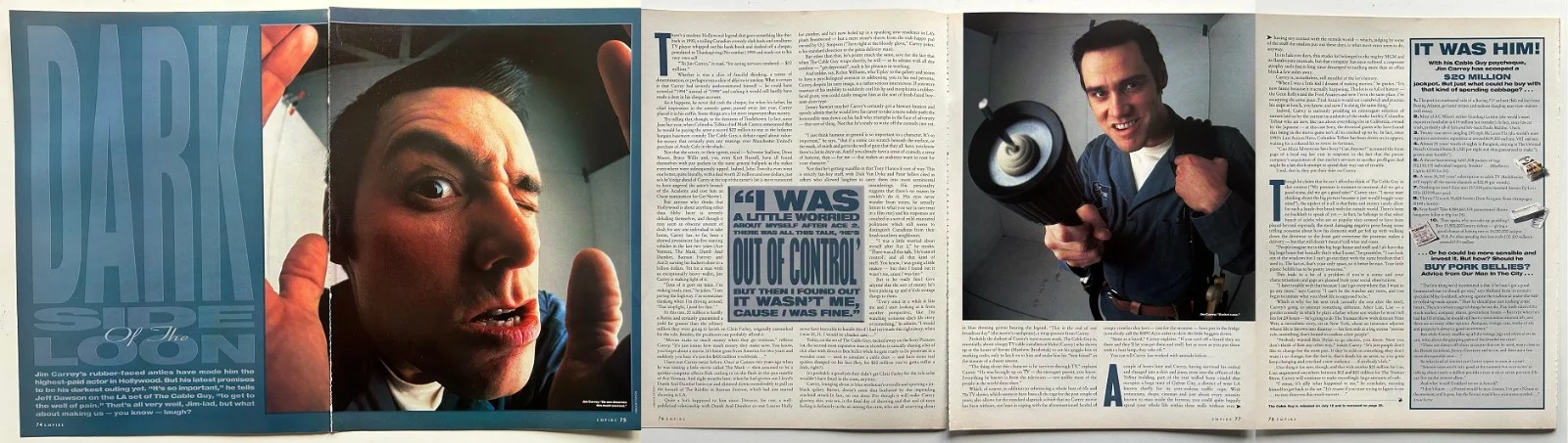 JIM CARREY - 1996 Full page UK magazine poster, изображение 2