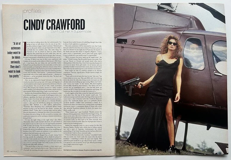CINDY CRAWFORD - 1996 Full page UK magazine poster, изображение 2