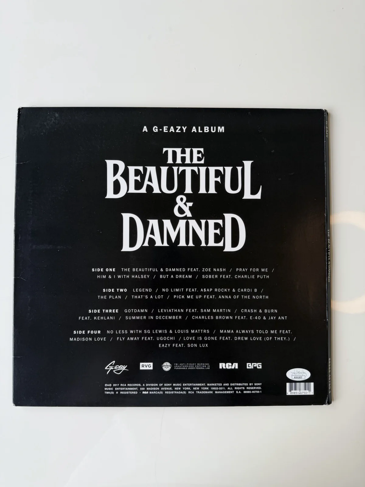 G-Eazy Rapper Autographed “The Beautiful & Damned” Vinyl Record JSA COA, image 2
