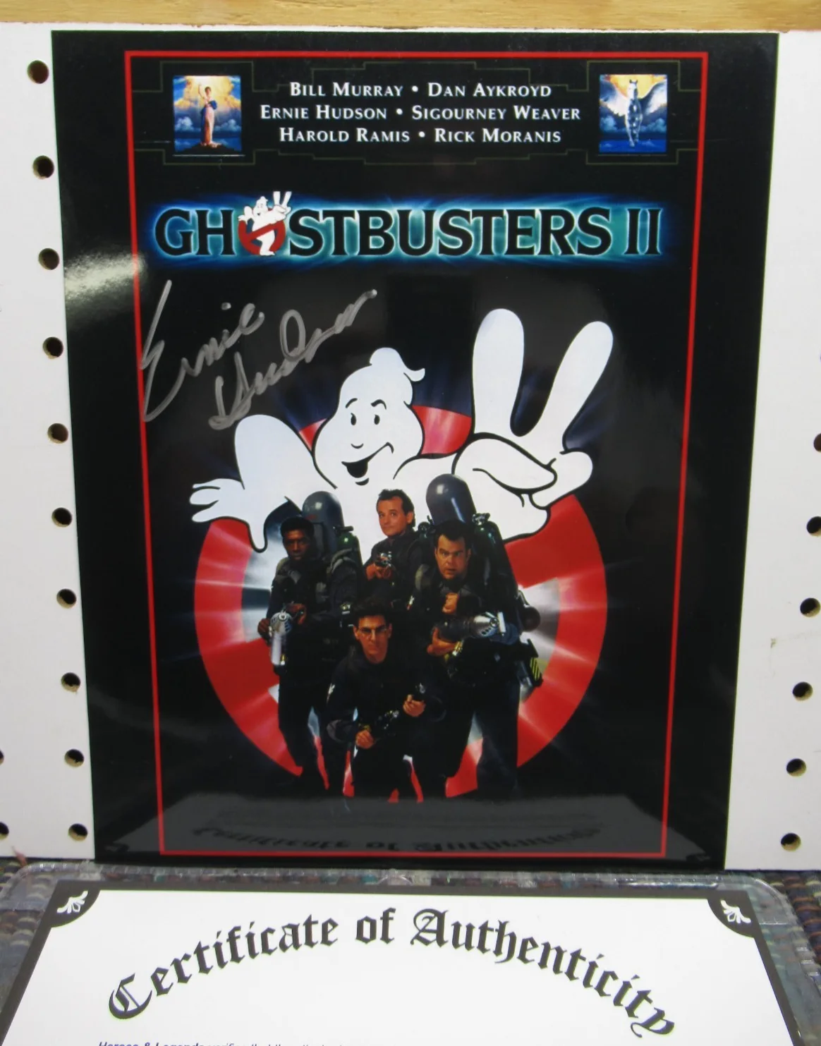 ERNIE HUDSON — GHOSTBUSTERS II , ERNIE HUDSON SIGNED , 8"X10" PHOTO AUTOGRAPHED W COA