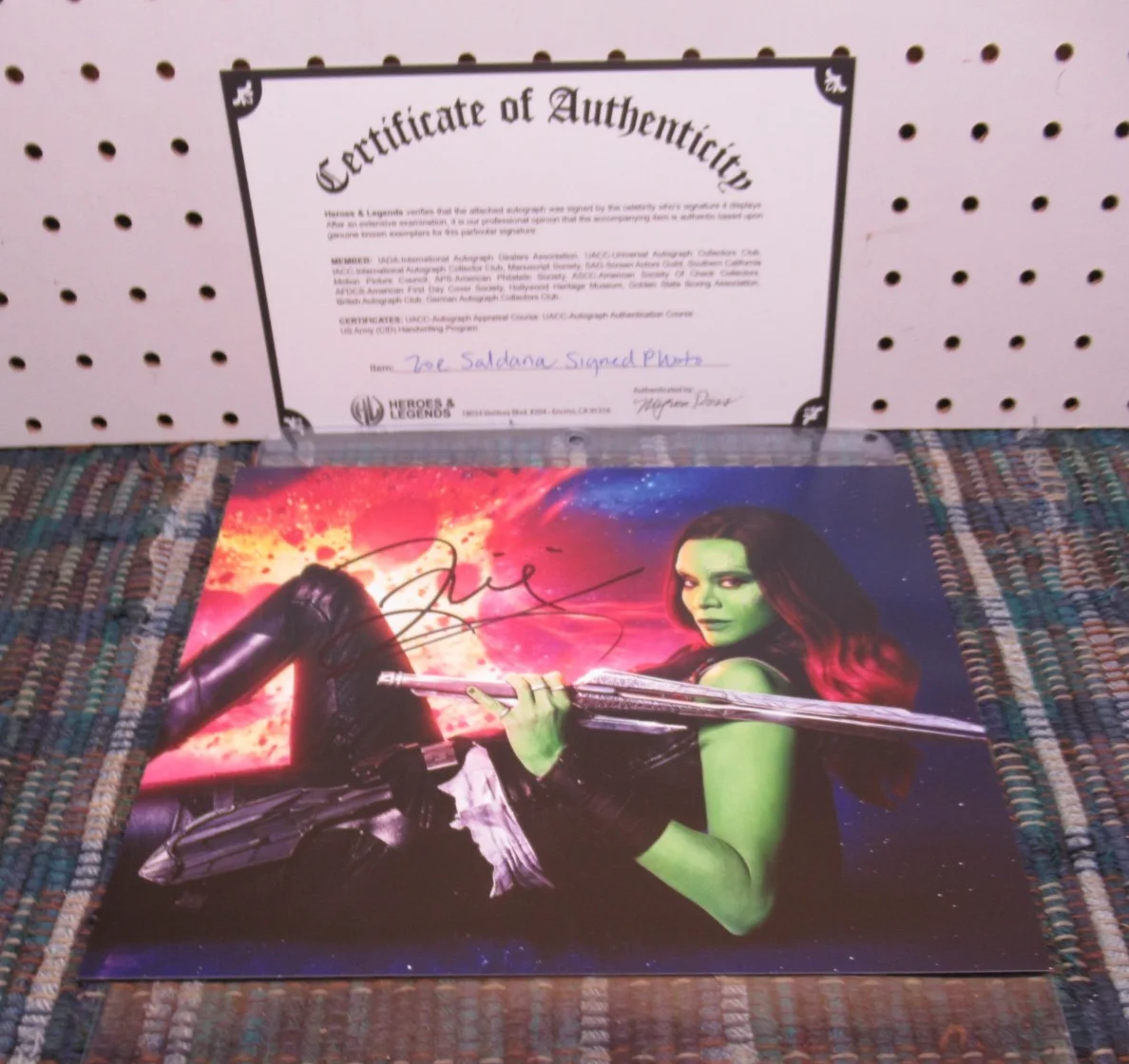 ZOE SALDANA — ZOE SALDANA GAMORA GUARDIANS OF THE GALAXY SIGNED 8"X10" PHOTO AUTOGRAPHED W COA, изображение 5