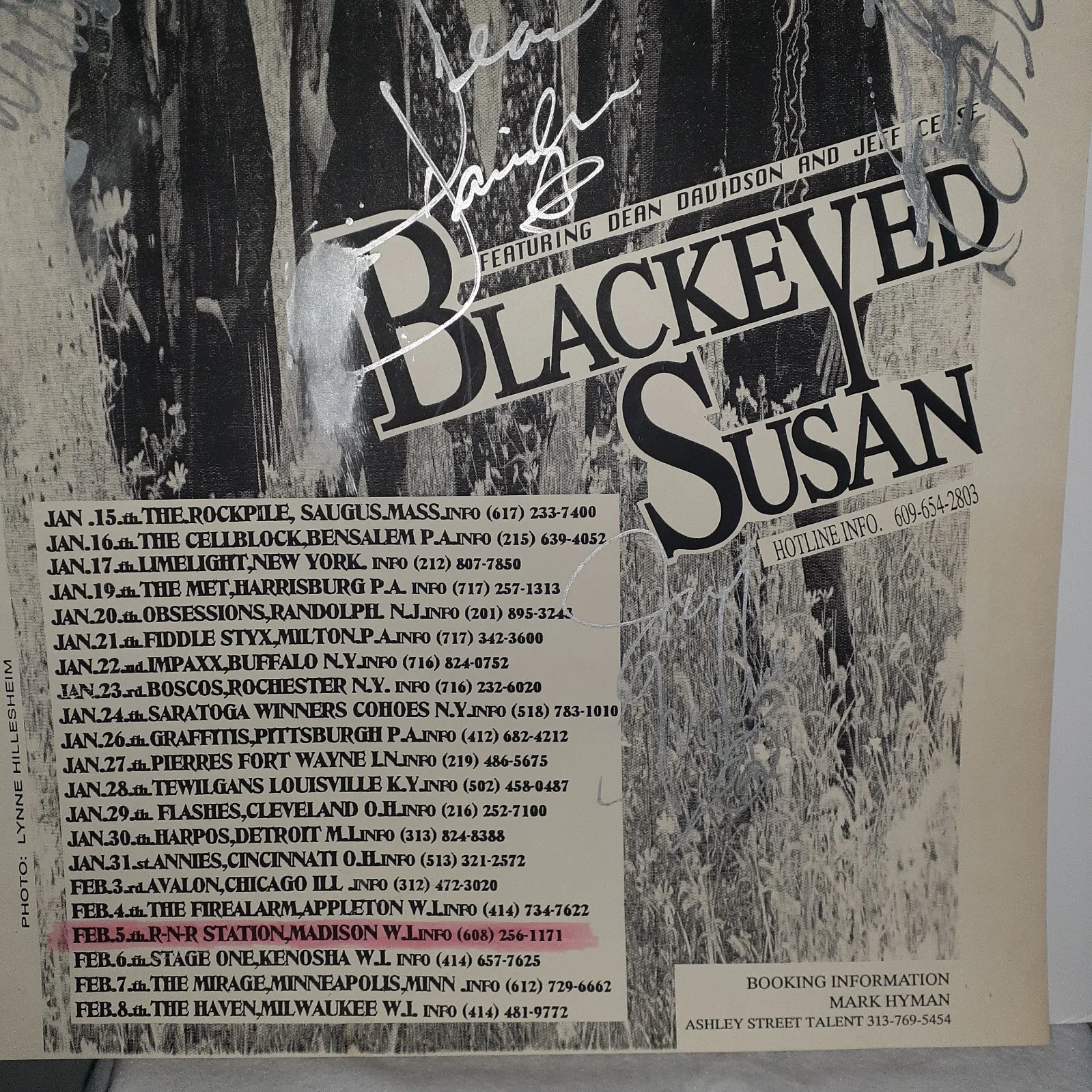 ORIGINAL, SIGNED VENUE POSTER " BLACKEYED SUSAN " @ MADISON, WIS. R-N-R STATION, image 4