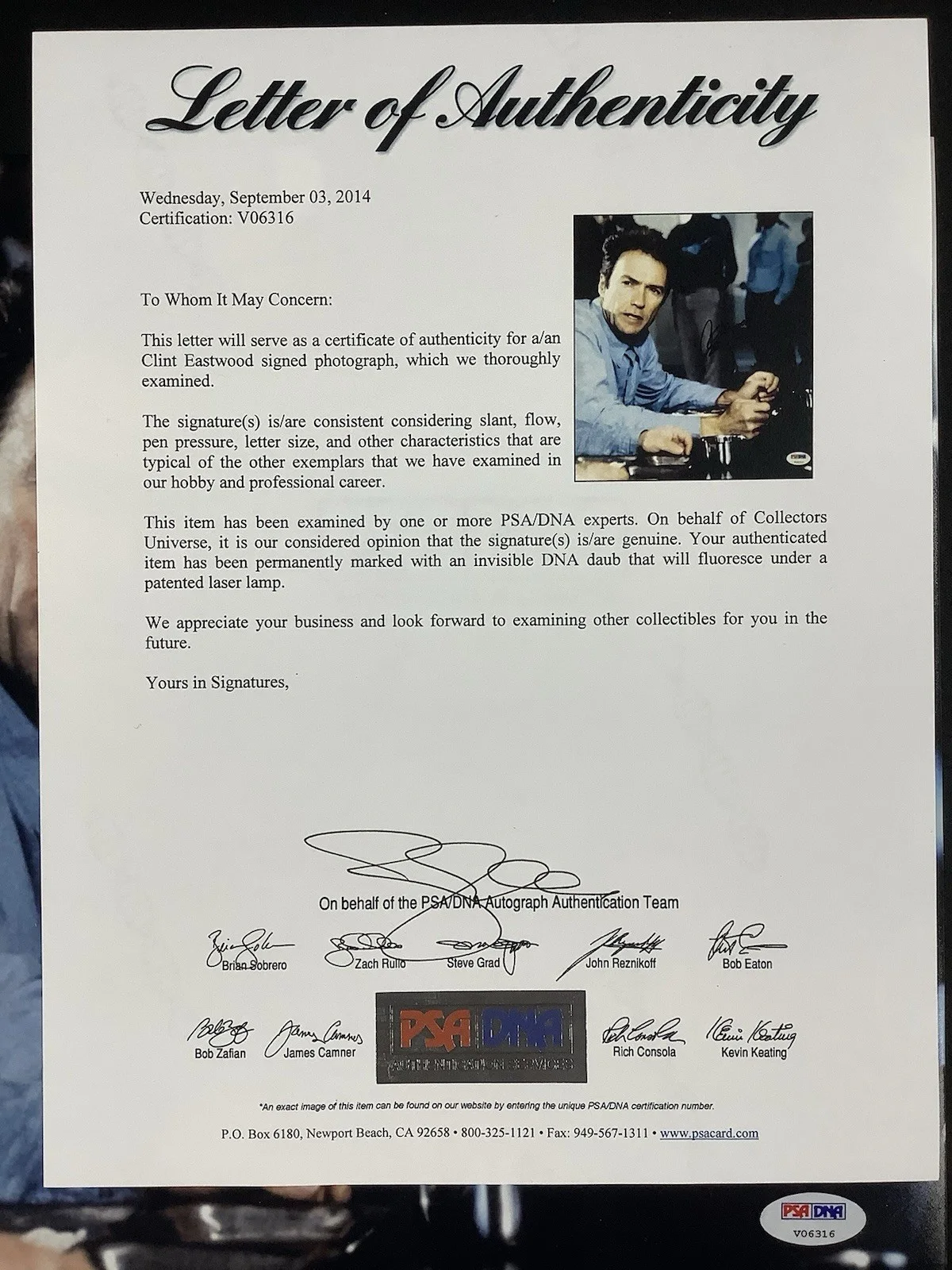 Clint Eastwood — Clint Eastwood Signed Photo 11x14 Escape From Alcatraz Actor Autograph PSA/DNA, изображение 5