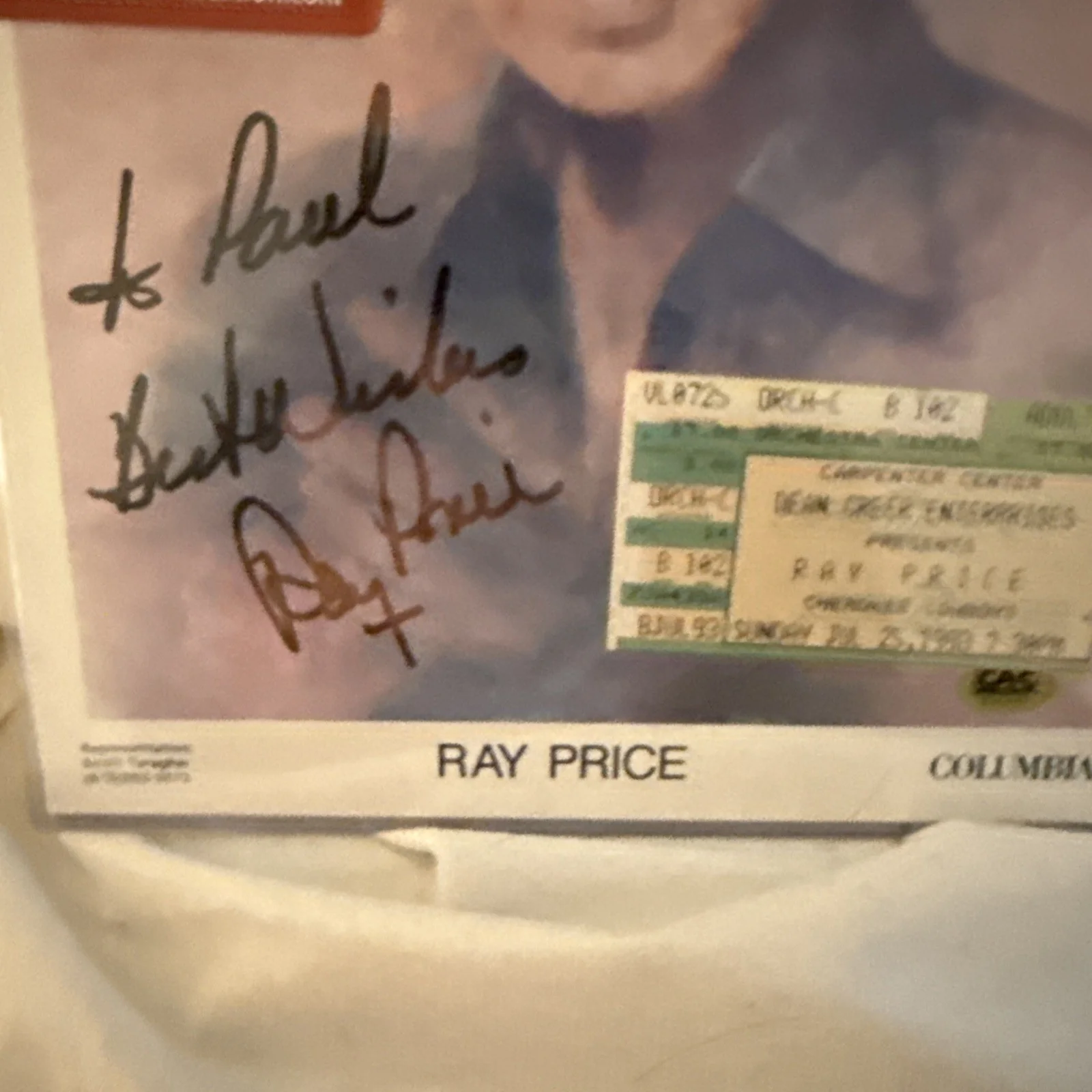 Ray Price — RAY PRICE - AUTOGRAPHED INSCRIBED PHOTOGRAPH promo photo from columbia +tkt OAK, изображение 5