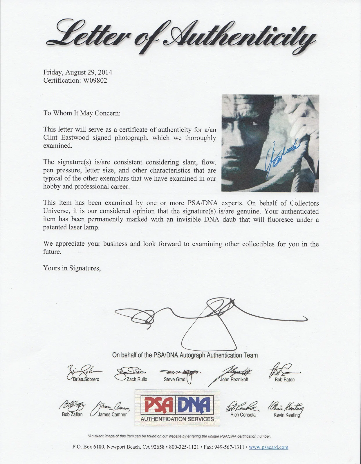 Clint Eastwood — Clint Eastwood The Good Bad Ugly Signed Autograph 11x14 Photo PSA/DNA COA #1, изображение 3