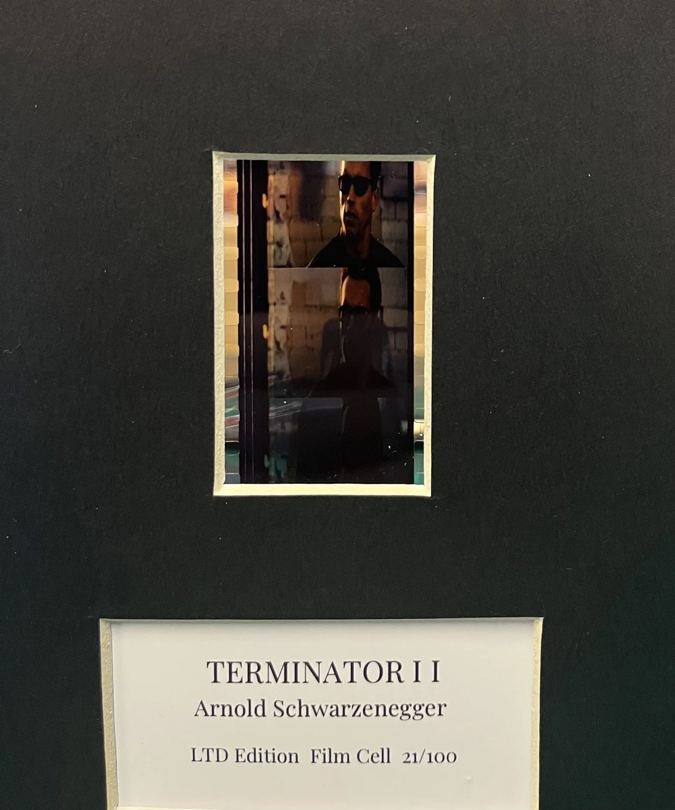 ARNOLD SCHWARZENEGGER . TERMINATOR. 2 35mm Film Cell Mounted Display, image 2