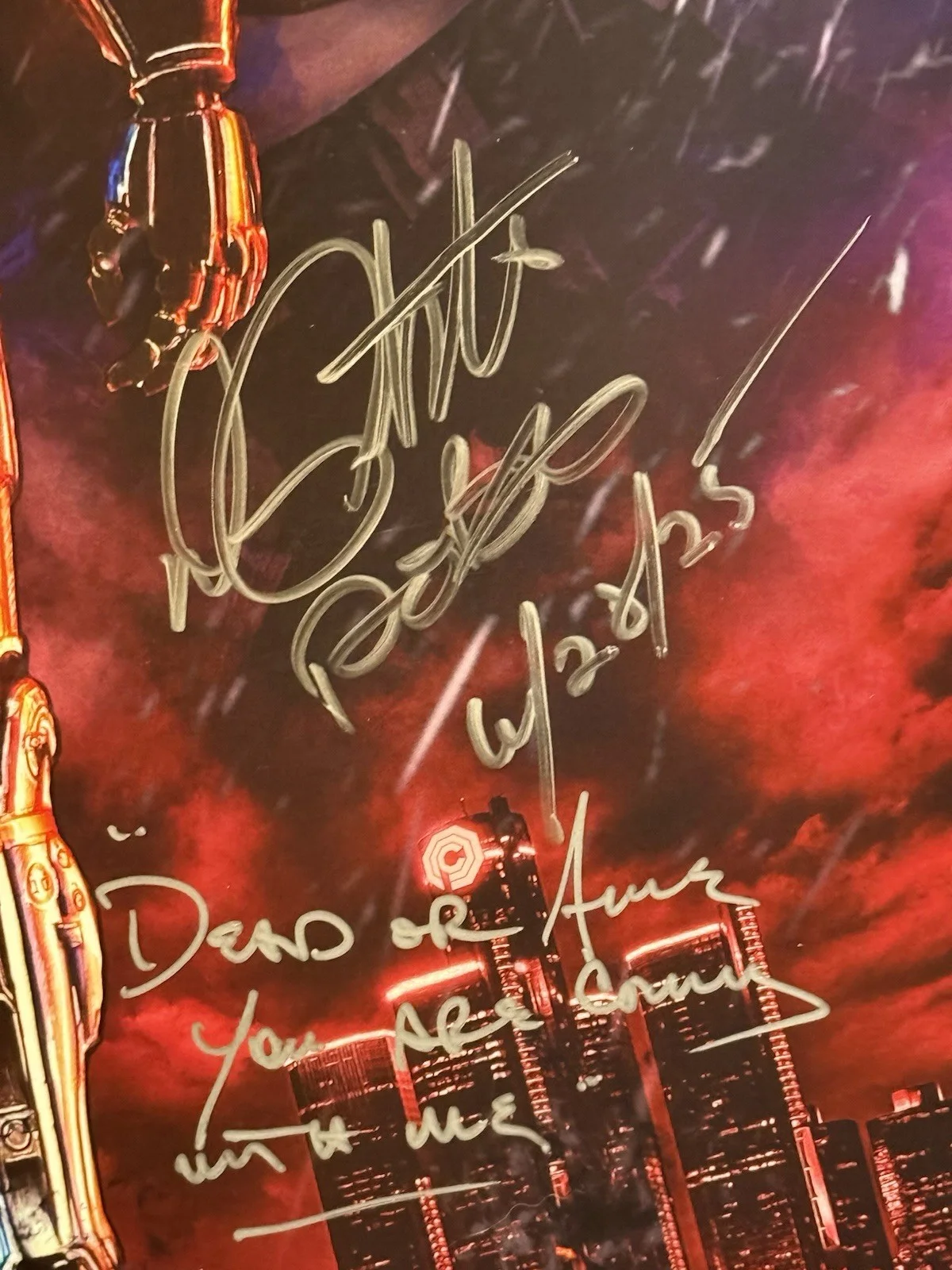 Dr. Peter Weller — Robocop Peter Weller Autographed 11x17 Print Inscription JSA COA DEAD OR ALIVE, изображение 3