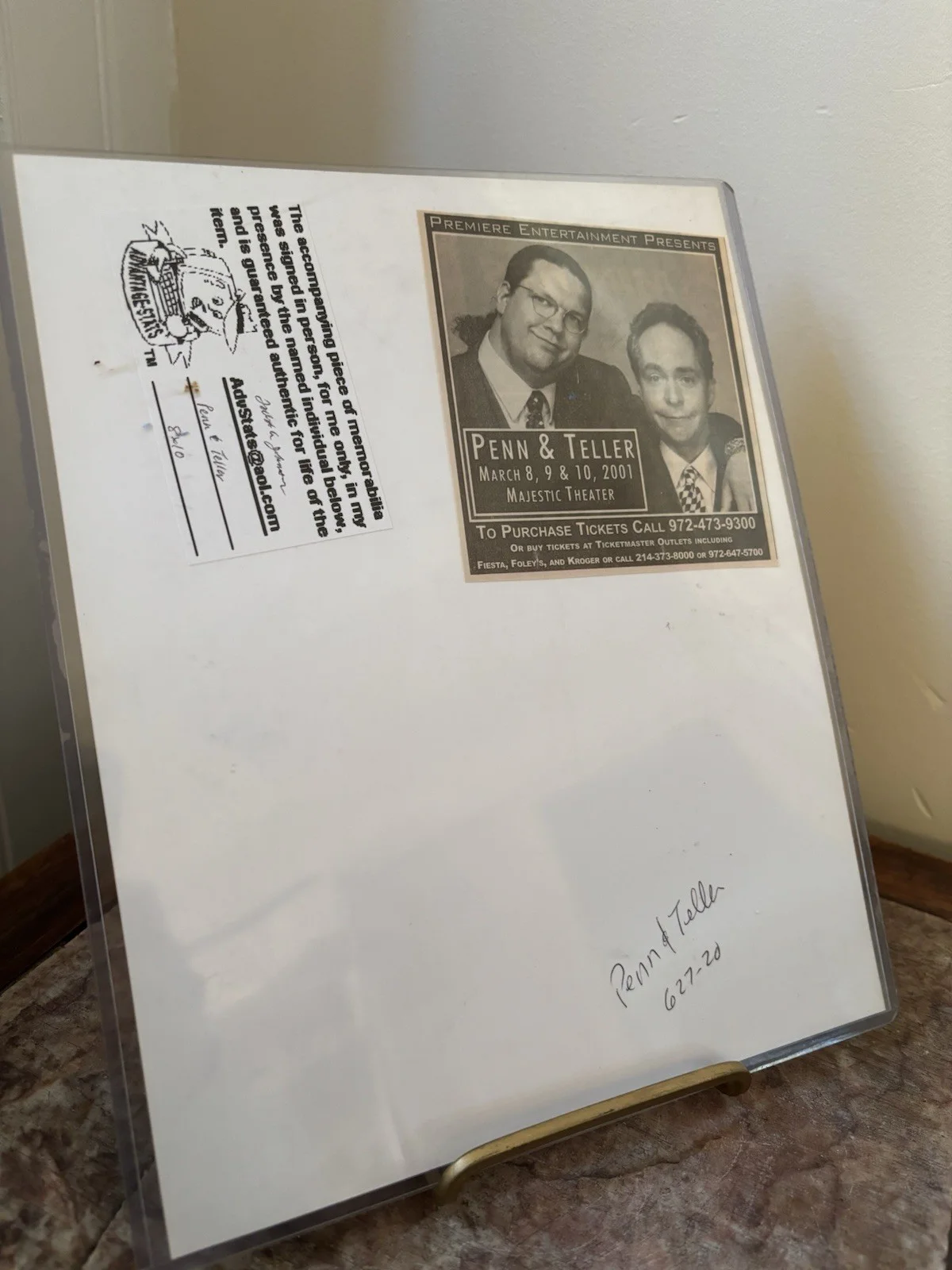 Penn, Teller — Penn & Teller Signed Autographed 8x10 Print, Color Image, 2001, Authenticated, image 5