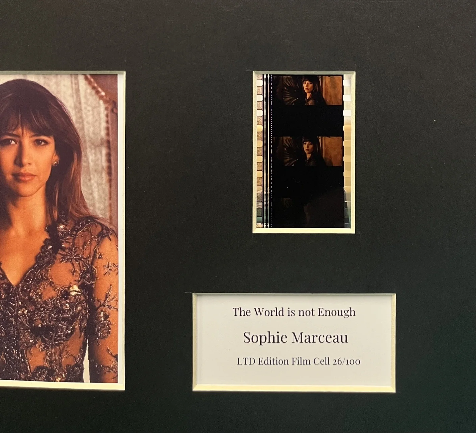 SOPHIE MARCEAU . The World is not Enough 35mm Film Cell Mounted Display, изображение 3