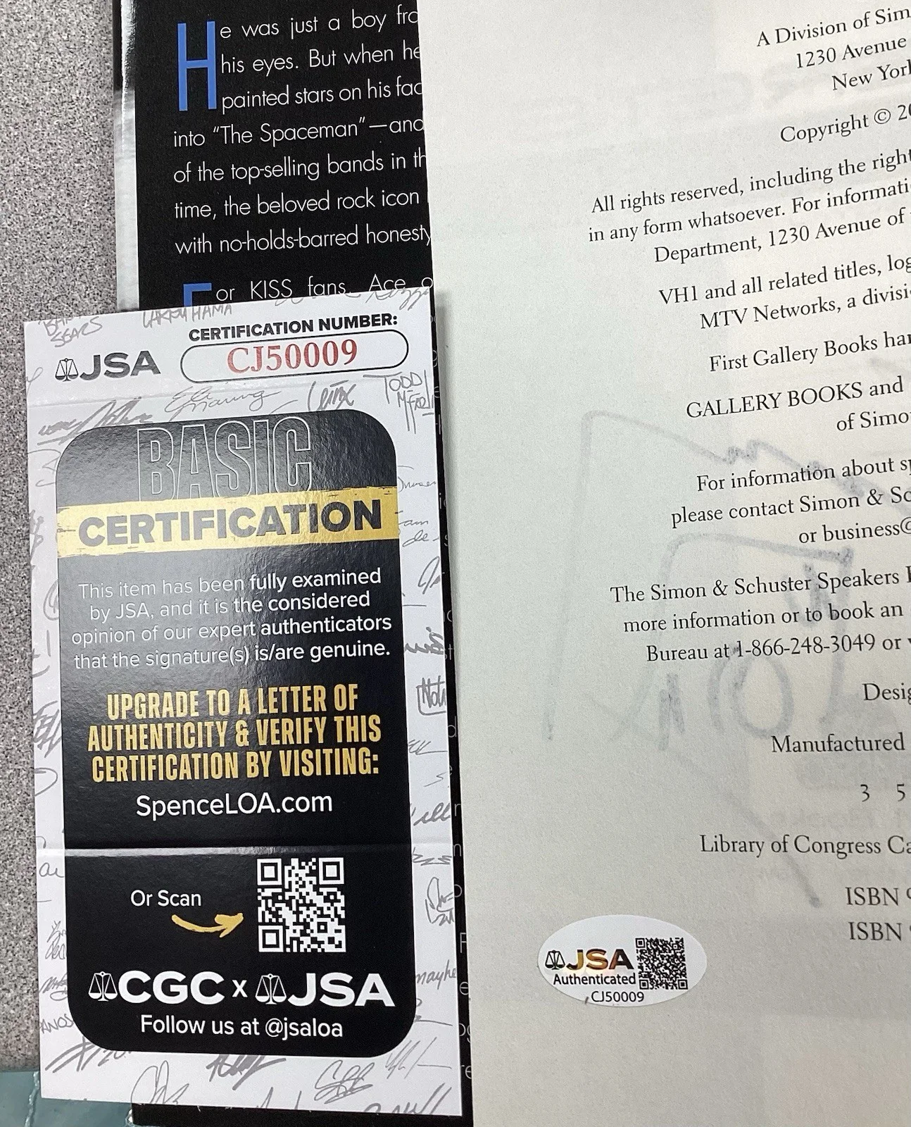 Ace Frehley Signed Book No Regrets Rock & Roll Memoir Kiss Guitar Autograph JSA2, image 2