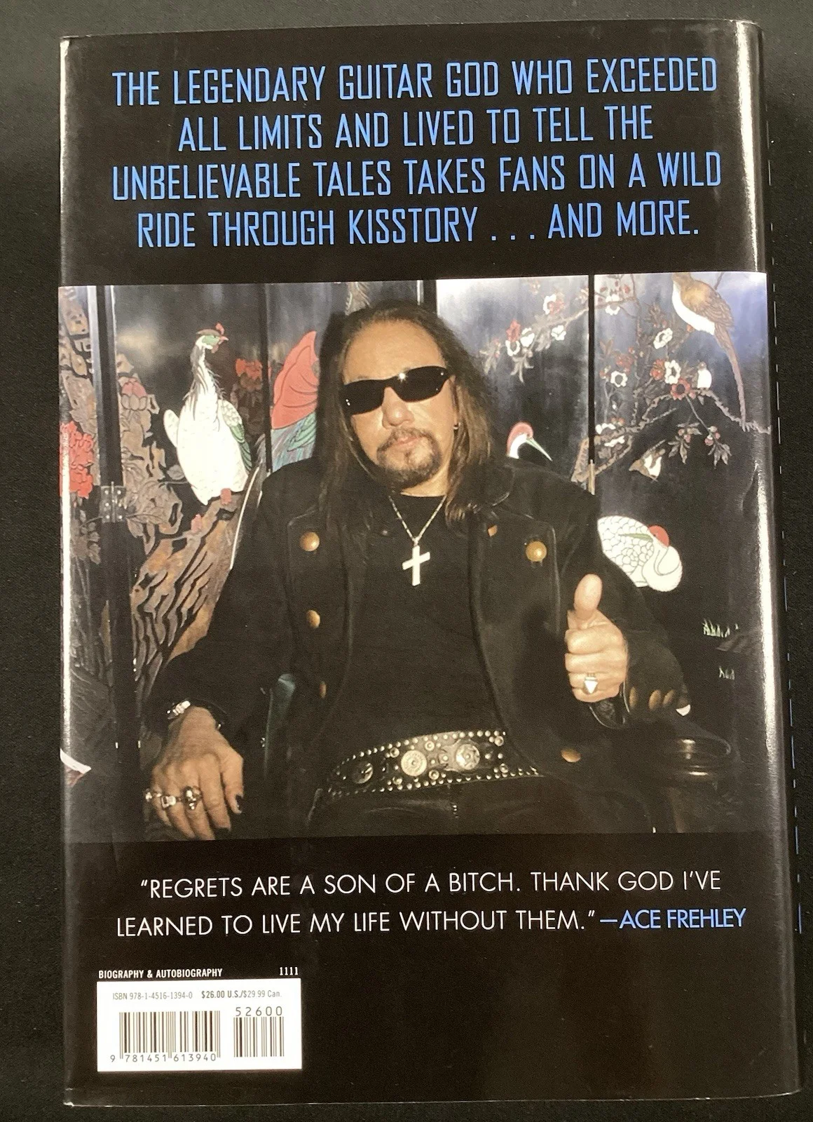 Ace Frehley Signed Book No Regrets Rock & Roll Memoir Kiss Guitar Autograph JSA2, image 4