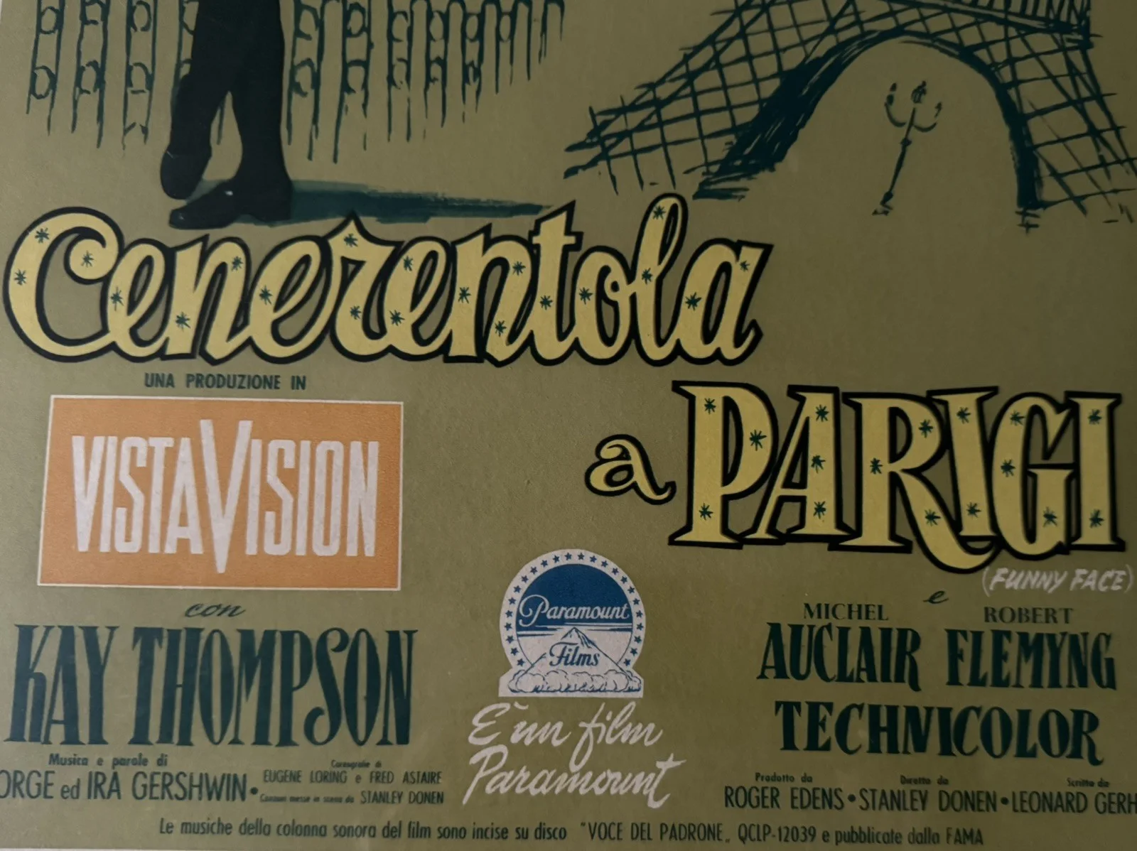 Audrey Hepburn Italian Movie Poster (Funny Face) “Cenerentola a Parigi” Vintage, изображение 3