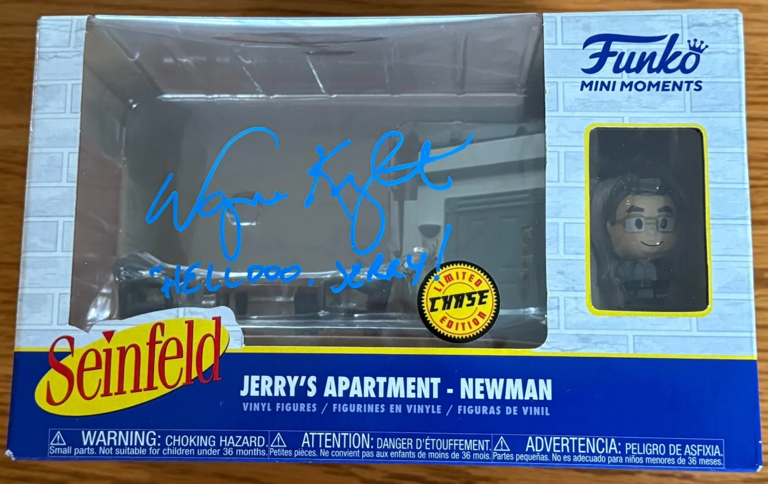 WAYNE KNIGHT — WAYNE KNIGHT SIGNED SEINFELD FUNKO POP MINI-MOMENT JERRY'S APARTMENT NEWMAN PSA
