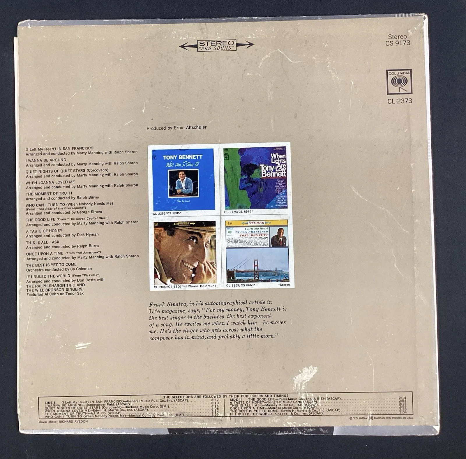 Tony Bennett Signed Album Vinyl Tony’s Greatest Hits Autograph PSA/DNA, image 4