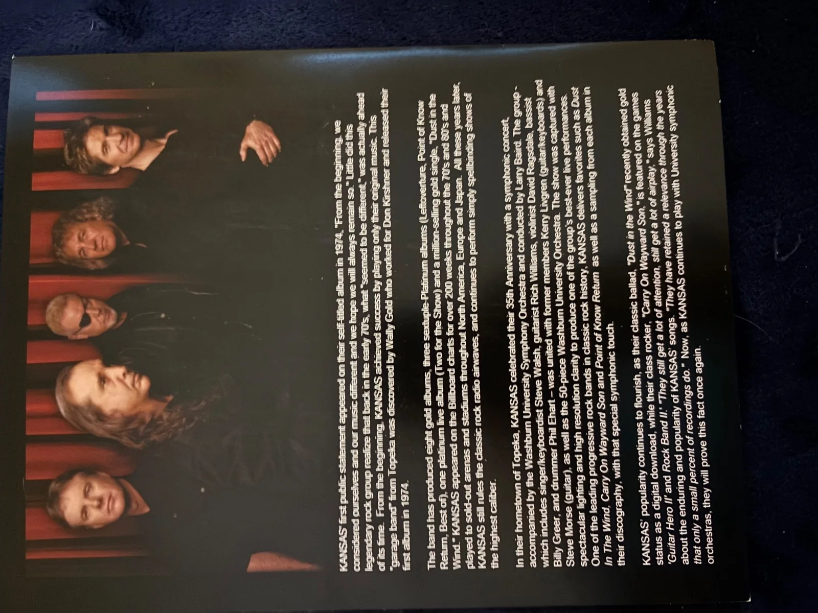 KANSAS autographed 8X10 poster BY 5 ORIGINAL BAND MEMBERS, изображение 3