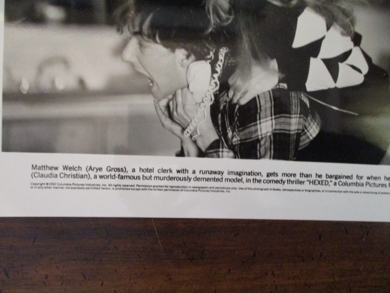 Claudia Christian/Arye Gross(HEXED)1993 10 x 8 Glossy Black & White Press Photo, изображение 2
